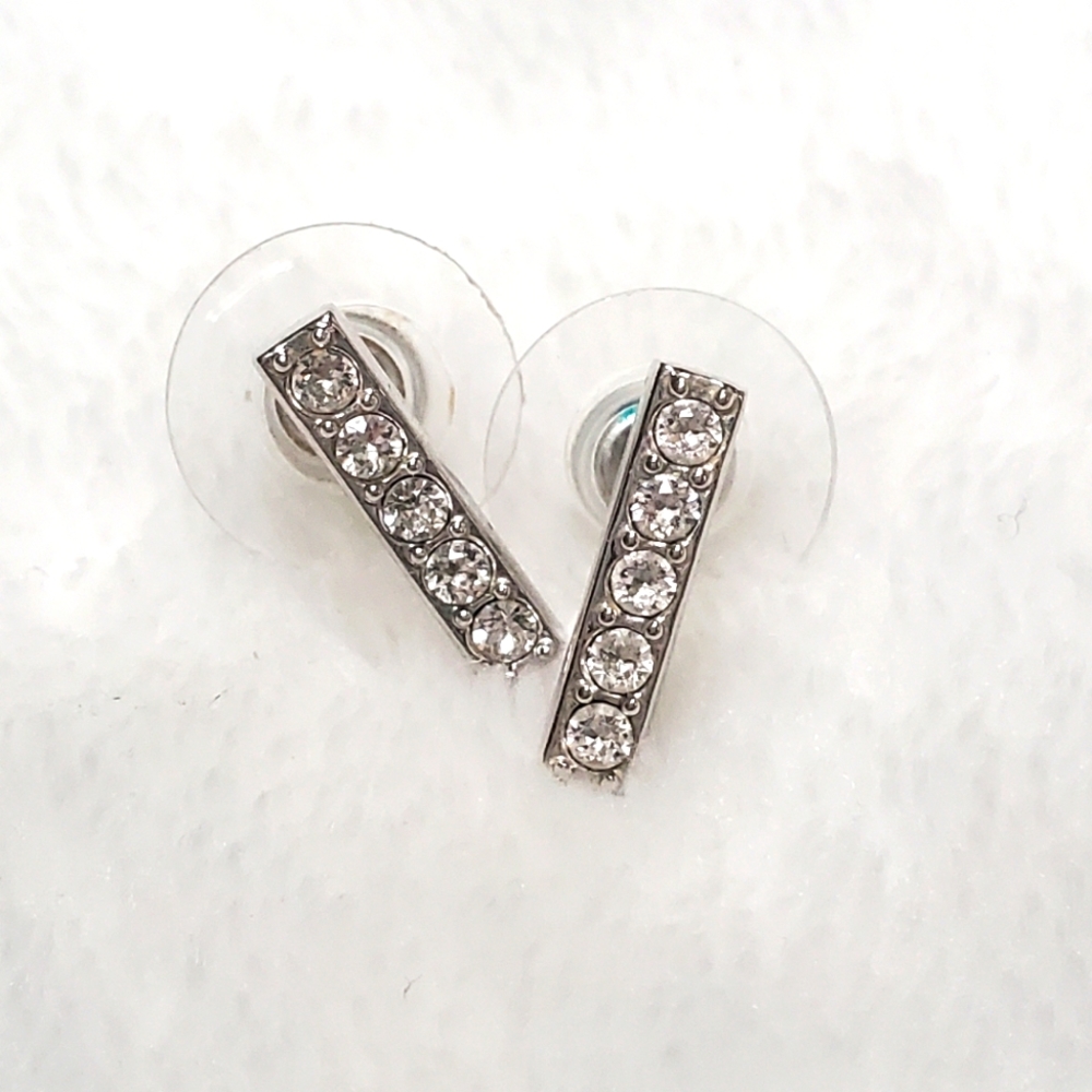 Touchstone Crystal Pave Bar earrings